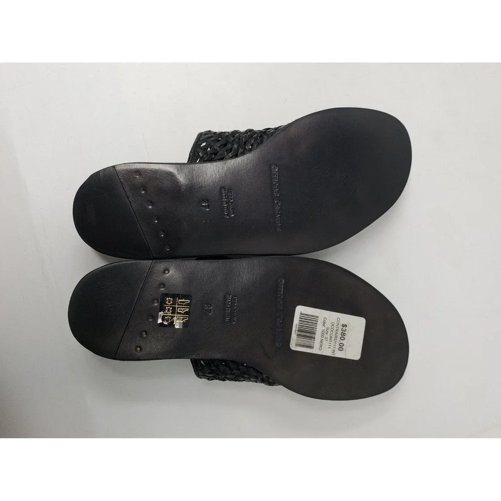 Officine Creative Contraire/111 Woven Nappa Leather Slide Sandals EU 37 US 6.5